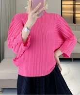 Plisse Stretchy Blouse Top